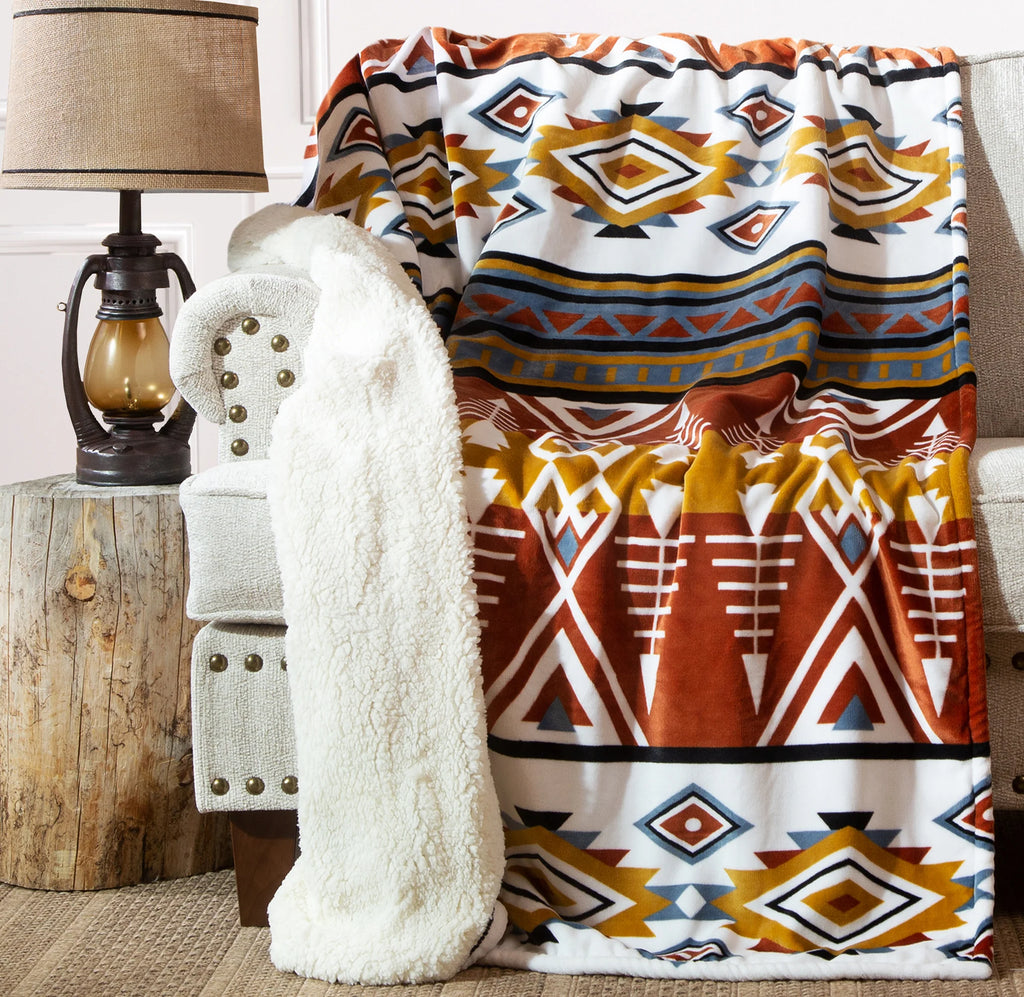 Arrowhead Earth Plush Sherpa Throw