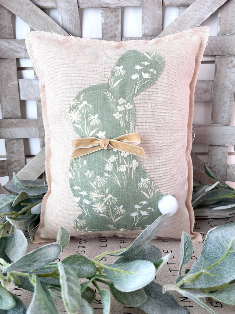 Primitive Farmhouse Easter Spring Bunny Cushion