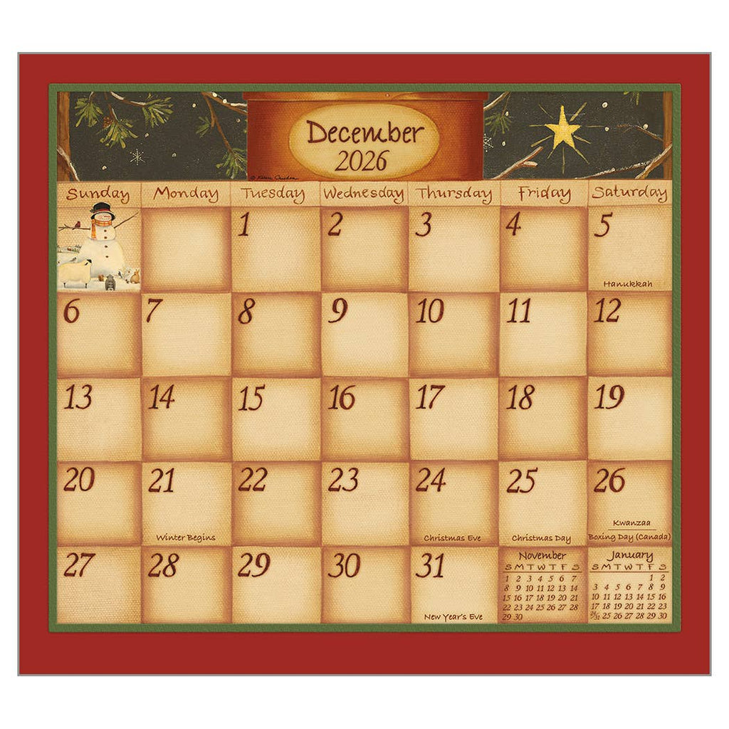 Simply Shaker 2026 Wall Calendar