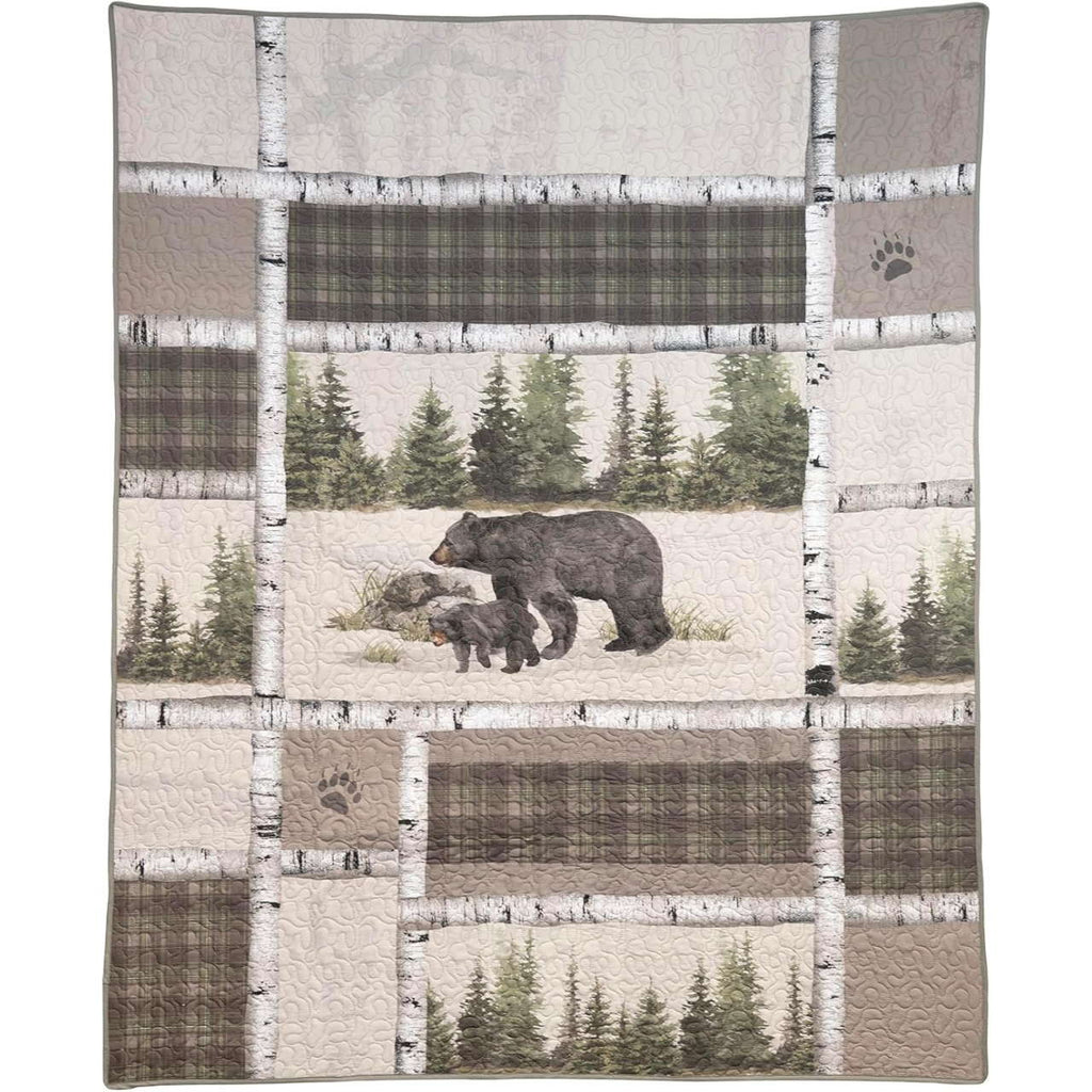 Bear Panels Lightweight Throw Quilt