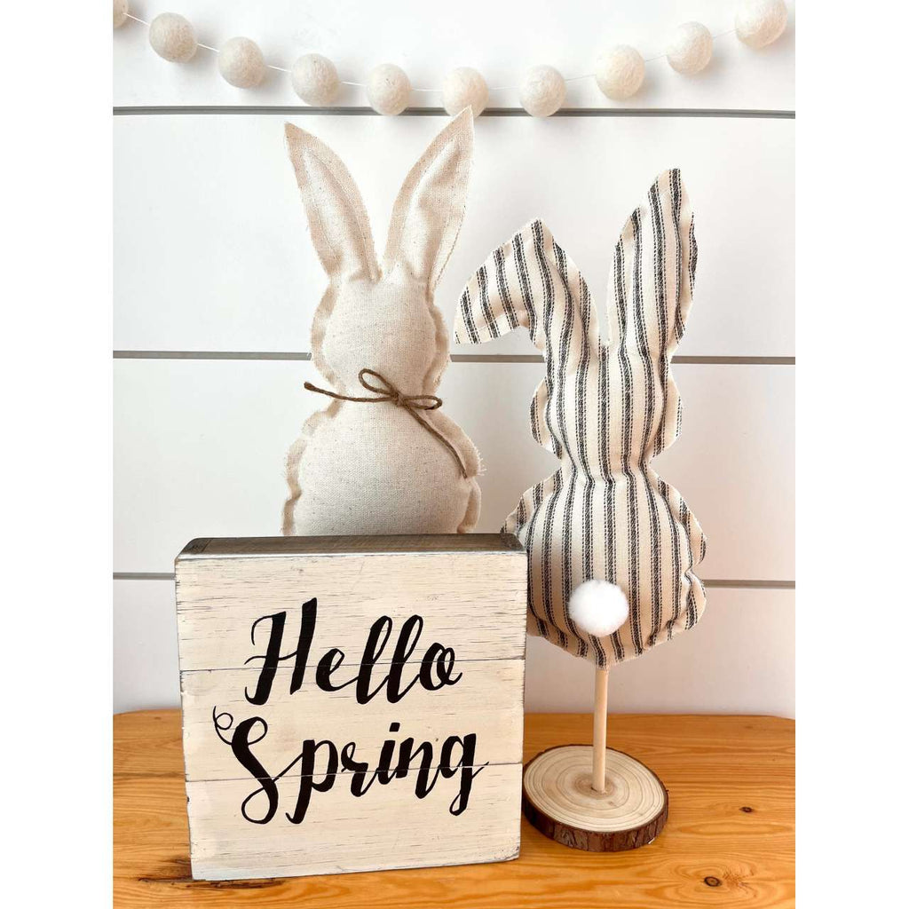 Rustic Farmhouse Stripe Floppy Ear Spring Bunny