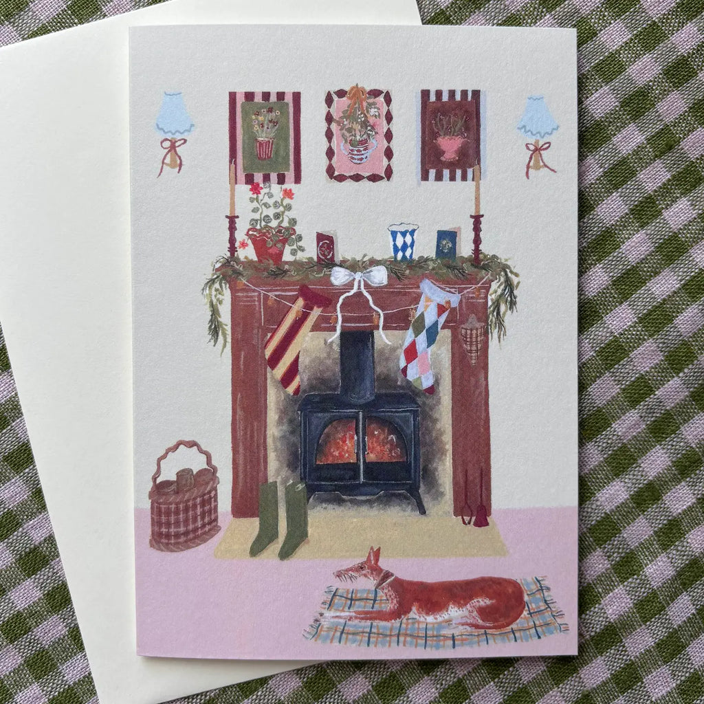 By the Fireplace Christmas Card