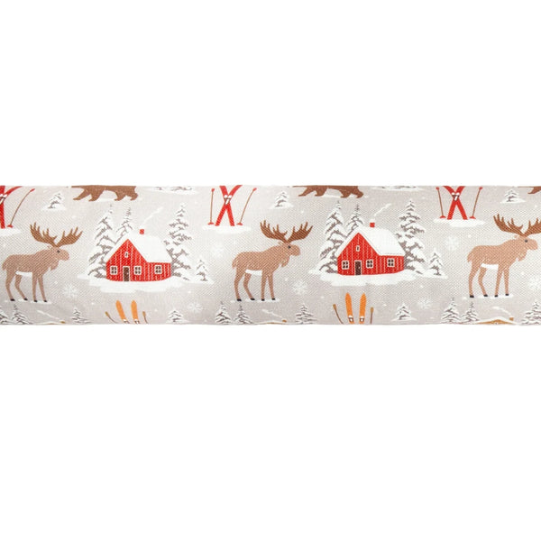 Snowy Cabin & Skis Draught Excluder