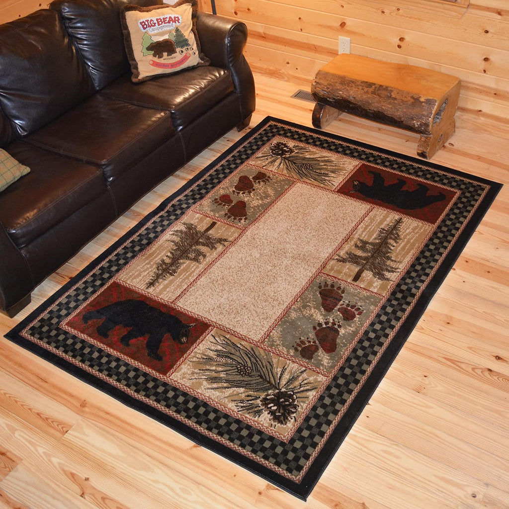 Bear and Paw Prints Rug