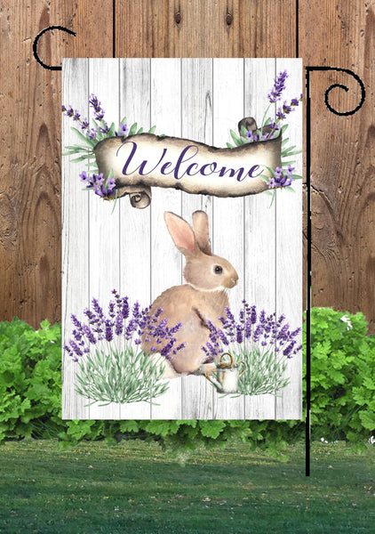 Welcome Bunny Garden Flag