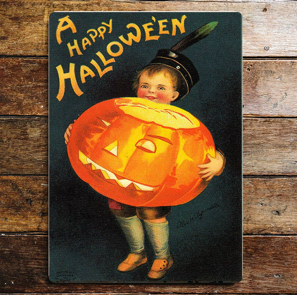 A Happy Halloween Boy Vintage Style Metal Sign