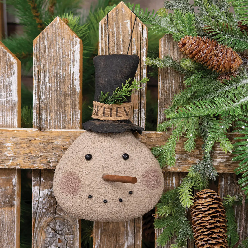 Believe Stiffened Top Hat Snowman Hanger