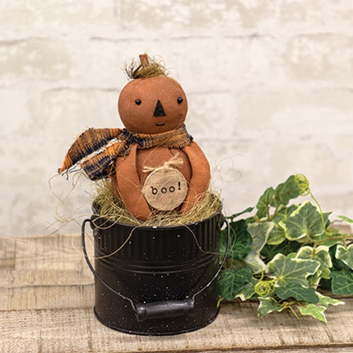 BOO Bobby Pumpkin Doll in Bucket