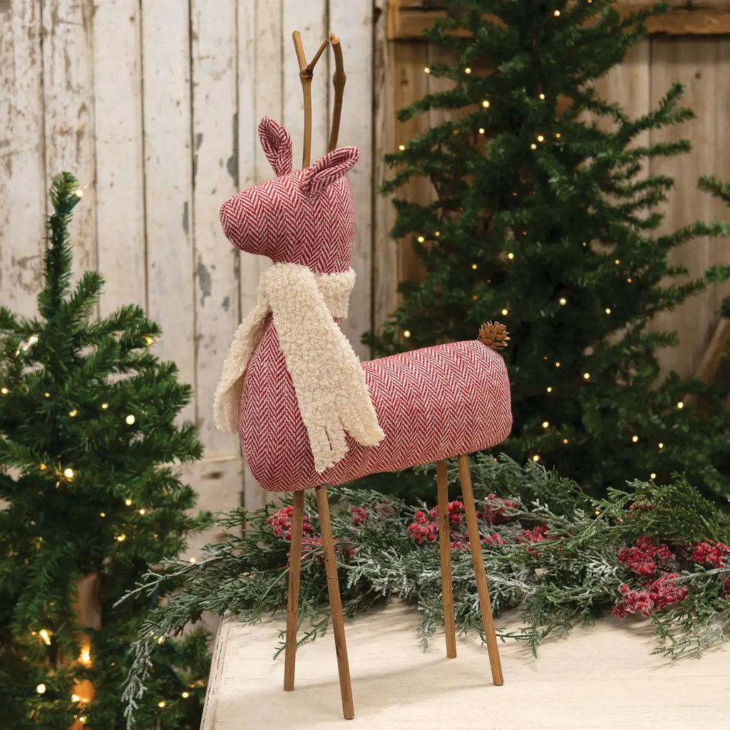 Standing Woodland Reindeer with Scarf