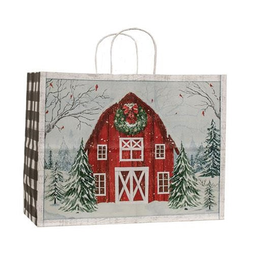 Large Holiday Barn Gift Bag