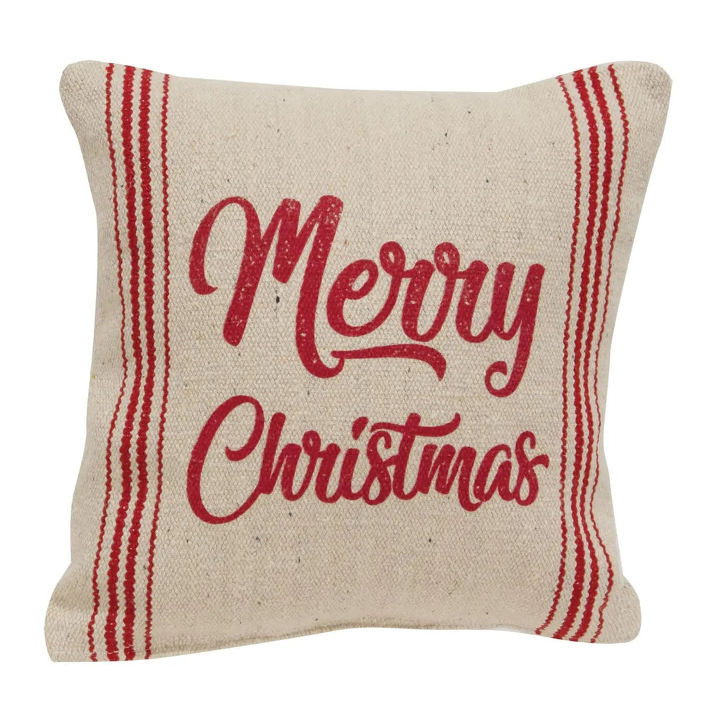 Merry Christmas Small Striped Cushion