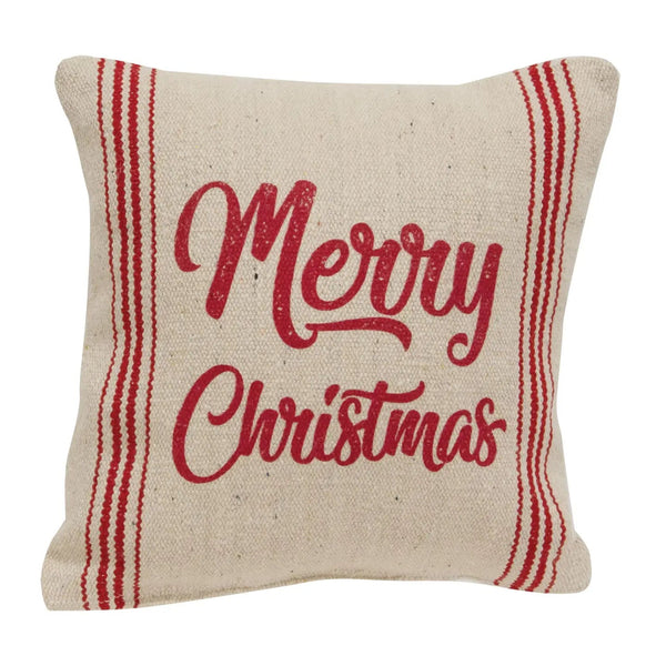 Merry Christmas Small Striped Cushion