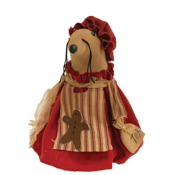 Mrs Claus Mouse with Gingerbread Apron