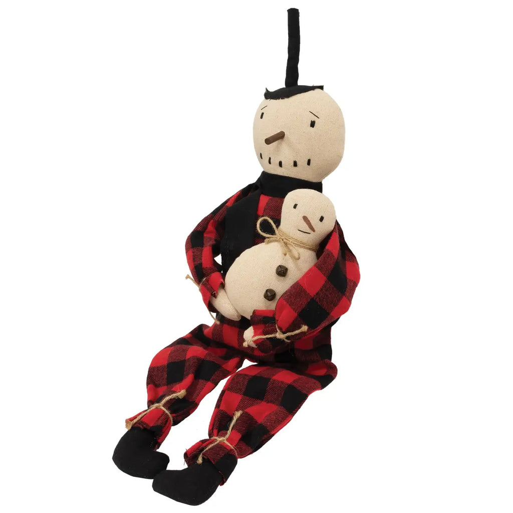 Buffalo Check Snowman and Baby