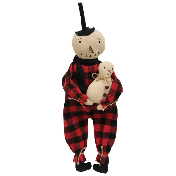 Buffalo Check Snowman and Baby