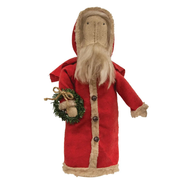 Primitive Sitting Santa with Wreath