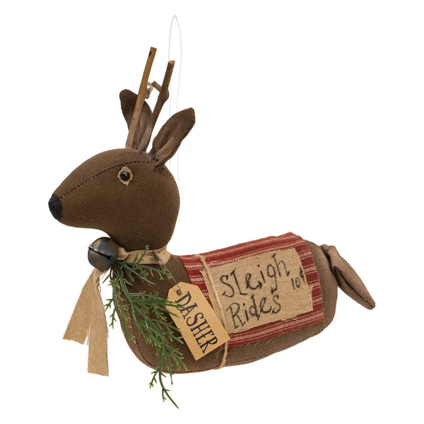 Primitive Sleigh Rides Dasher Reindeer Sitter