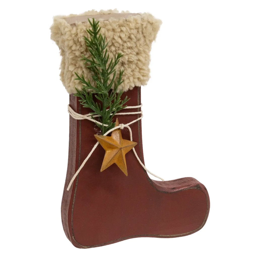 Primitive Stocking Sitter with Rusty Star