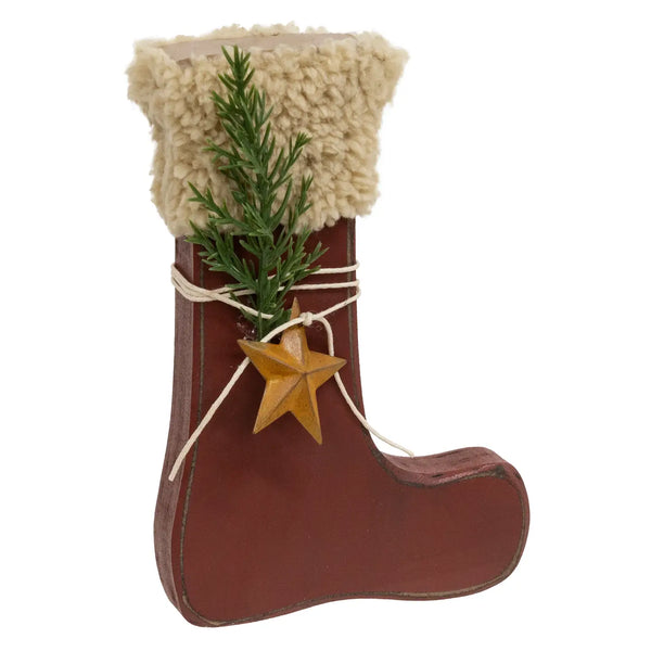 Primitive Stocking Sitter with Rusty Star