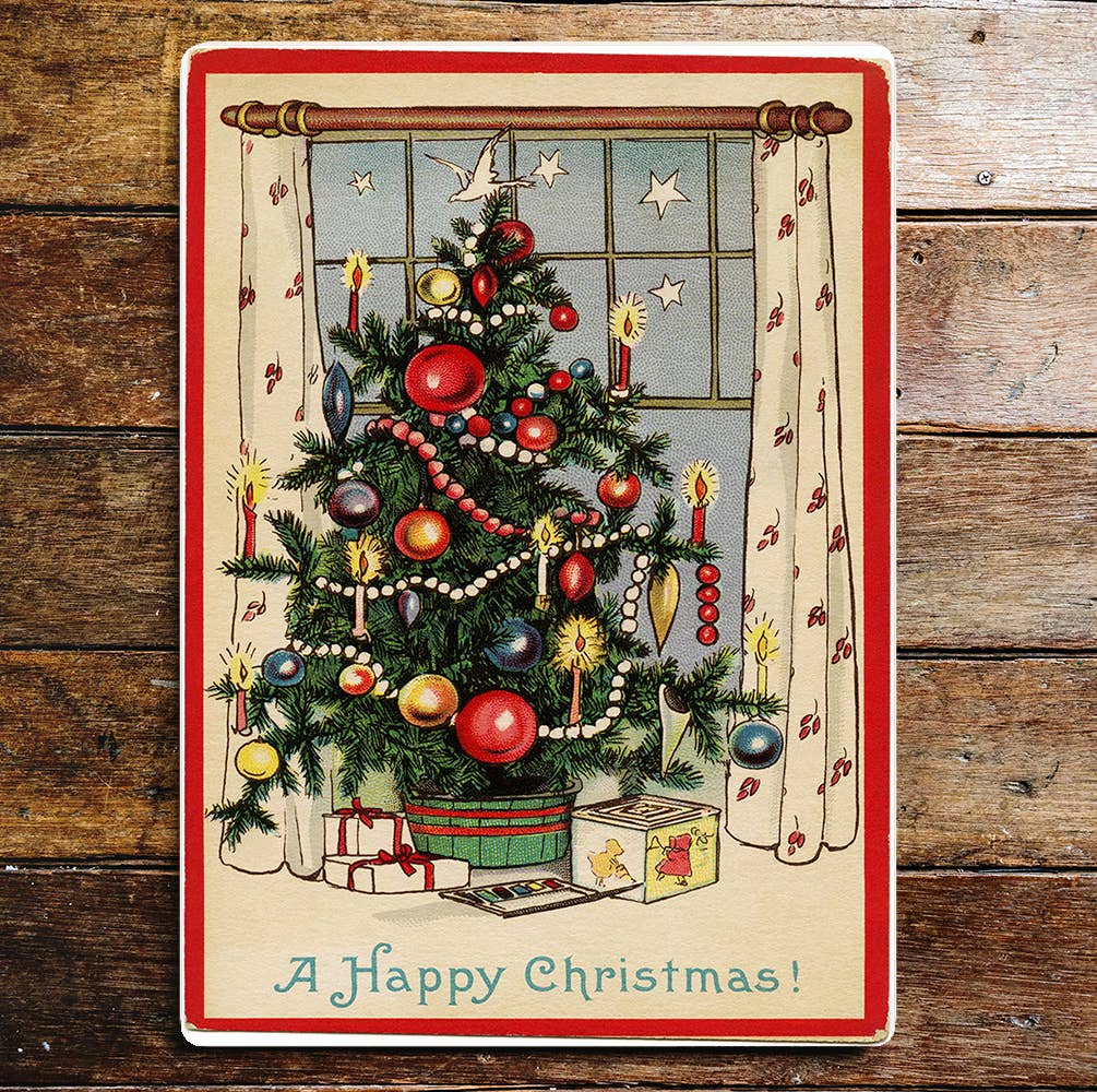 Vintage Style Christmas Tree Metal Sign
