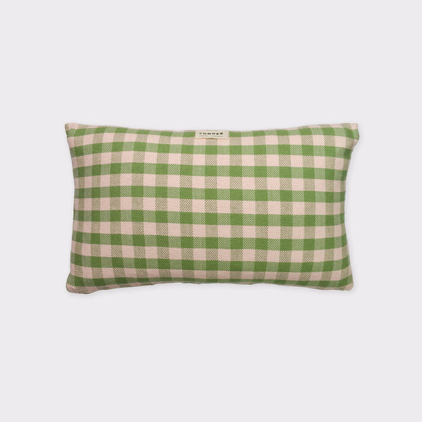Fern Gingham Organic Cotton Woven Cushion Cover