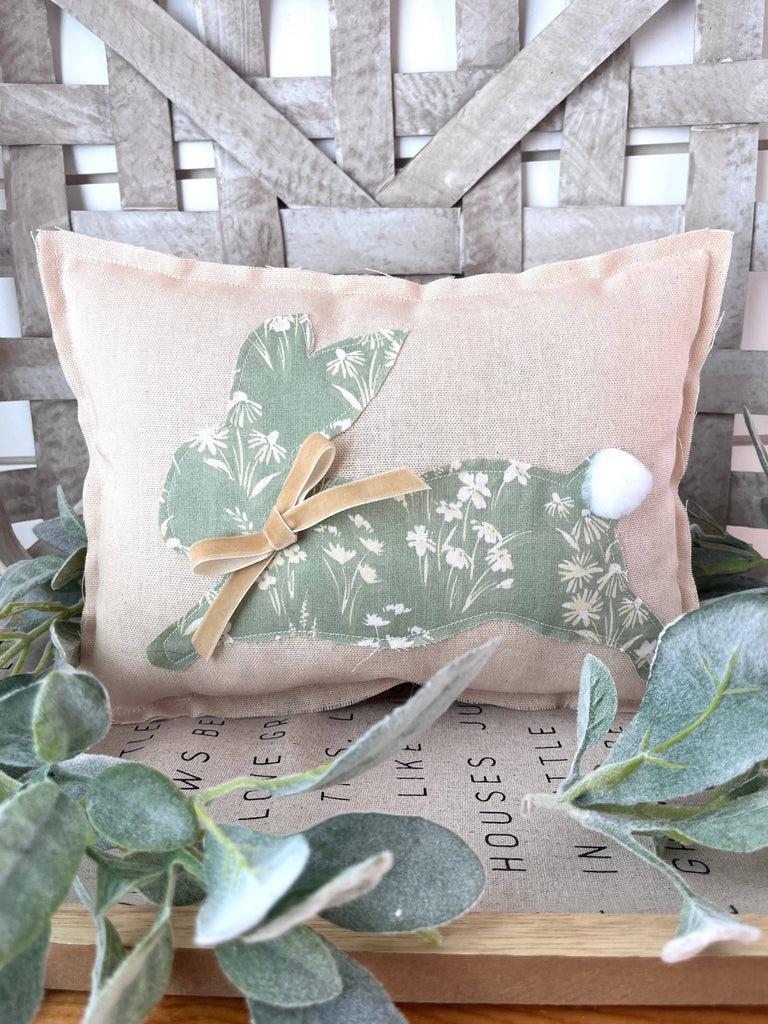 Primitive Farmhouse Easter Spring Bunny Cushion