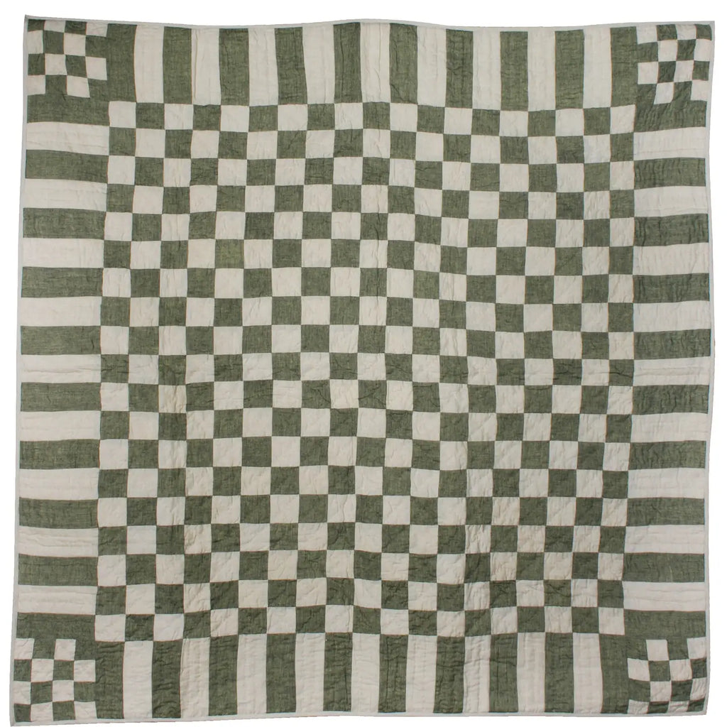 Green Earth Patchwork Throw Quilt