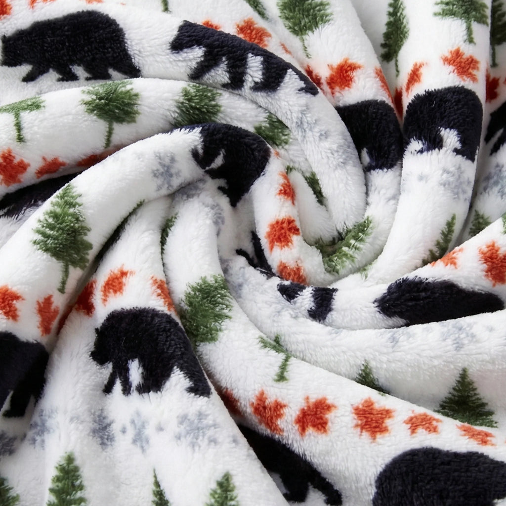 Evergreen Bears Plush Throw