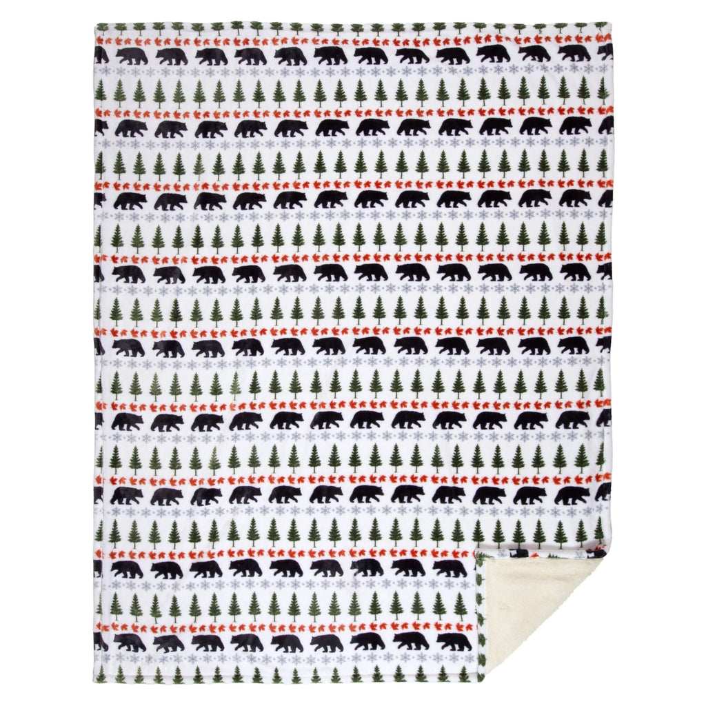 Evergreen Bears Plush Throw