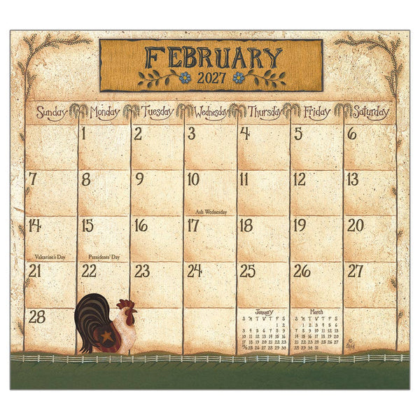 Folk Art by David 2027 Magnetic Calendar Pad