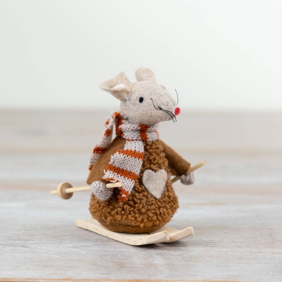 Skiing Mouse Decoration