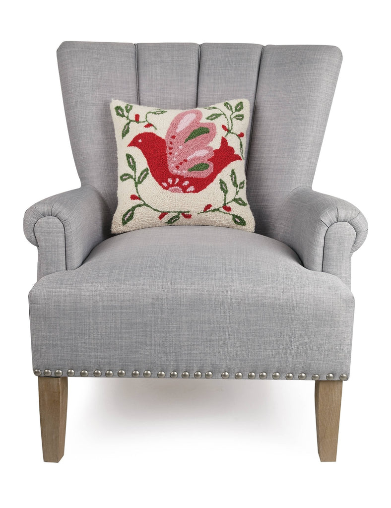 Festive Folk Dove Hooked Cushion - Olde Glory