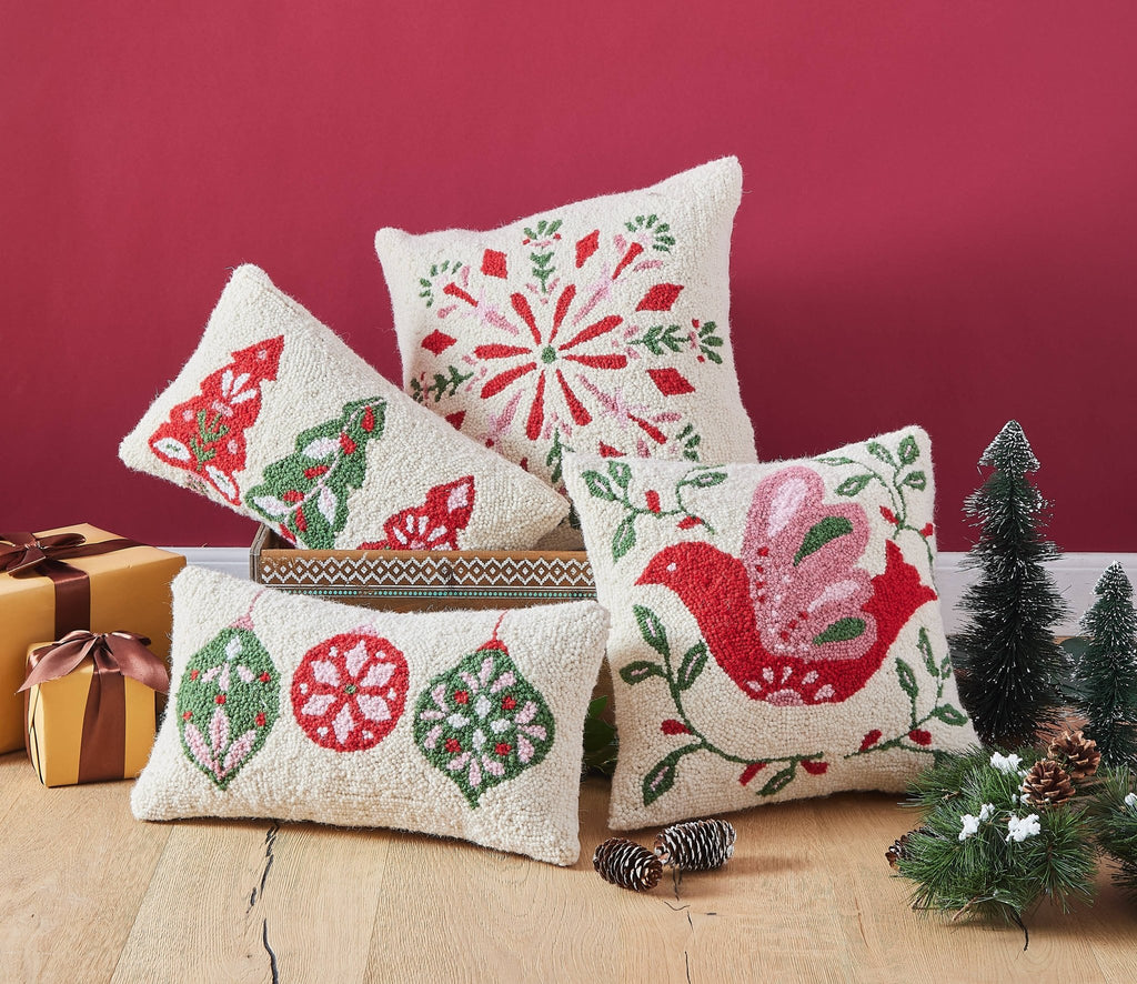 Festive Folk Dove Hooked Cushion - Olde Glory