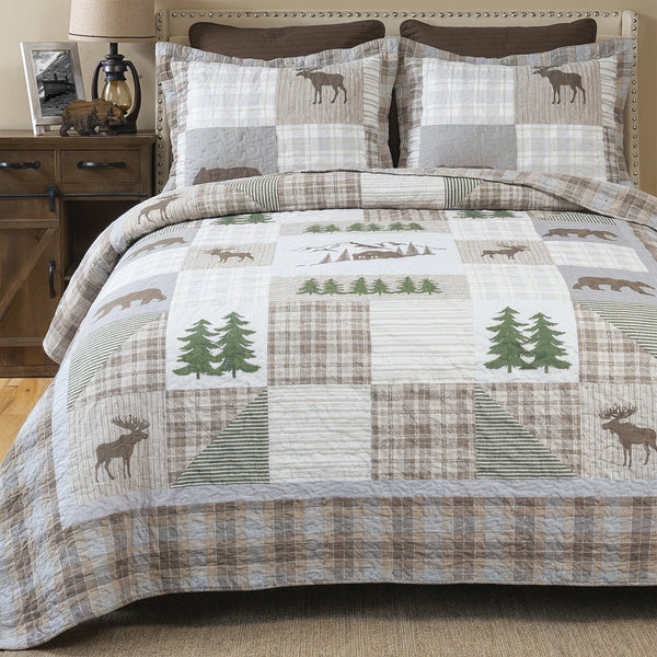 Glacier Patchwork Quilt Set