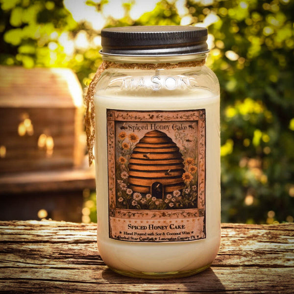 XL 24oz Beehive Spiced Honey Cake Soy Mason Jar Candle