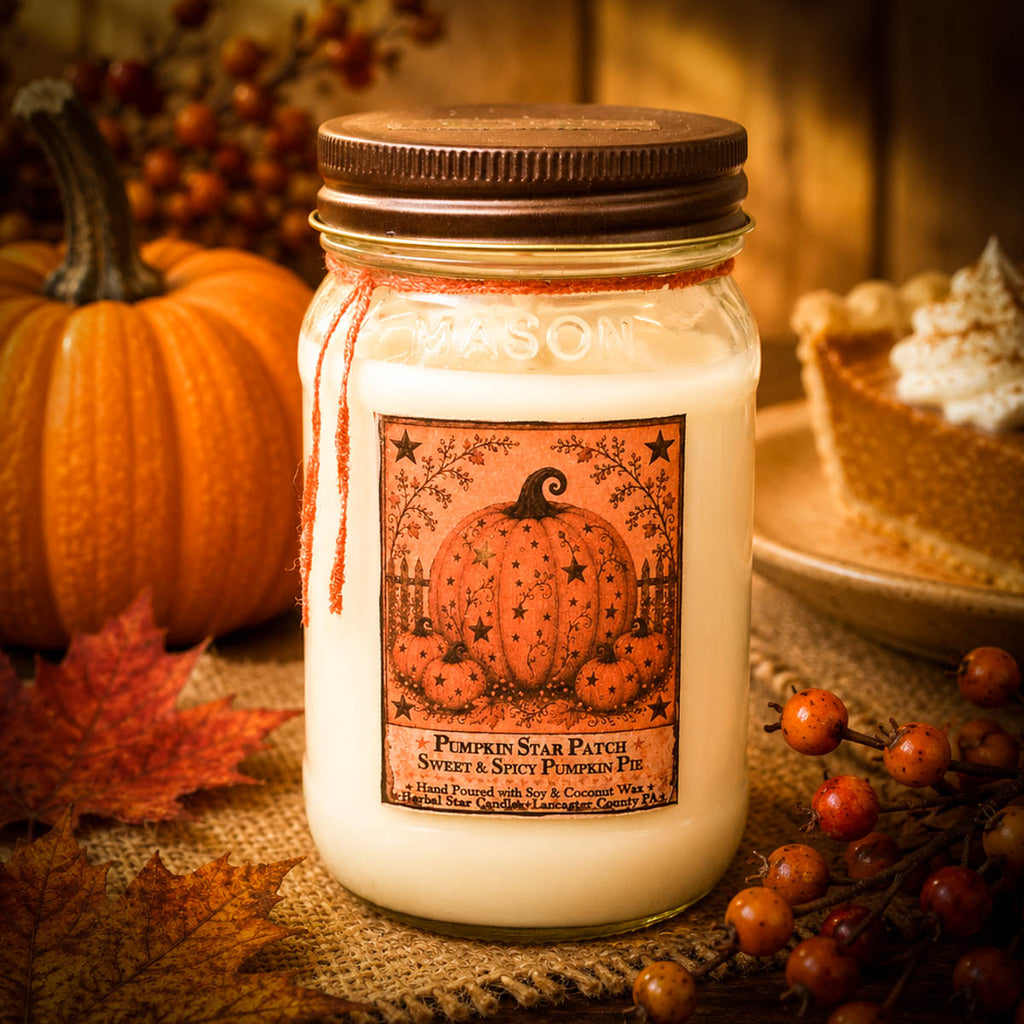 Pumpkin Star Patch Soy Mason Jar Candle