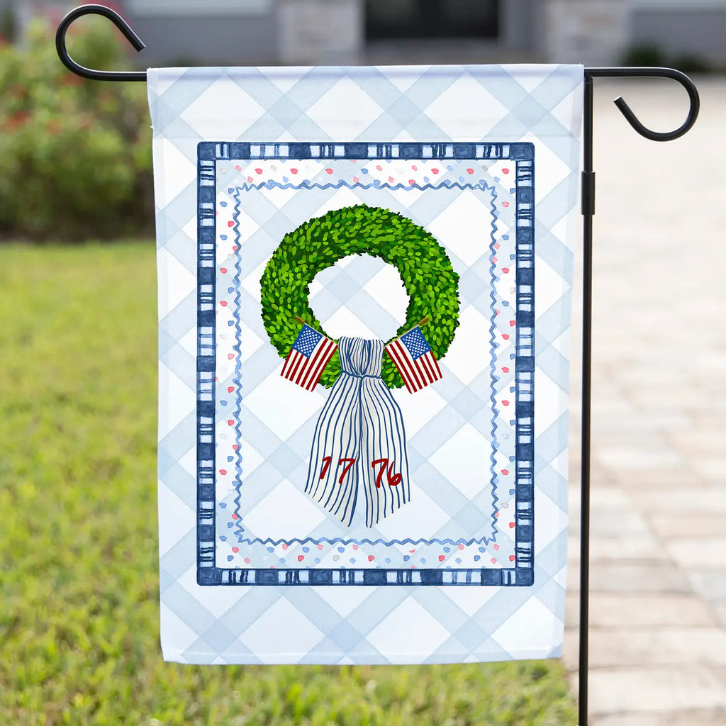 Independence Day Wreath Garden Flag