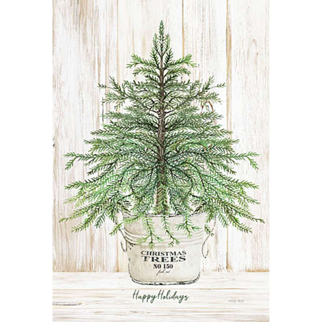 Happy Holidays Tree Block Sign