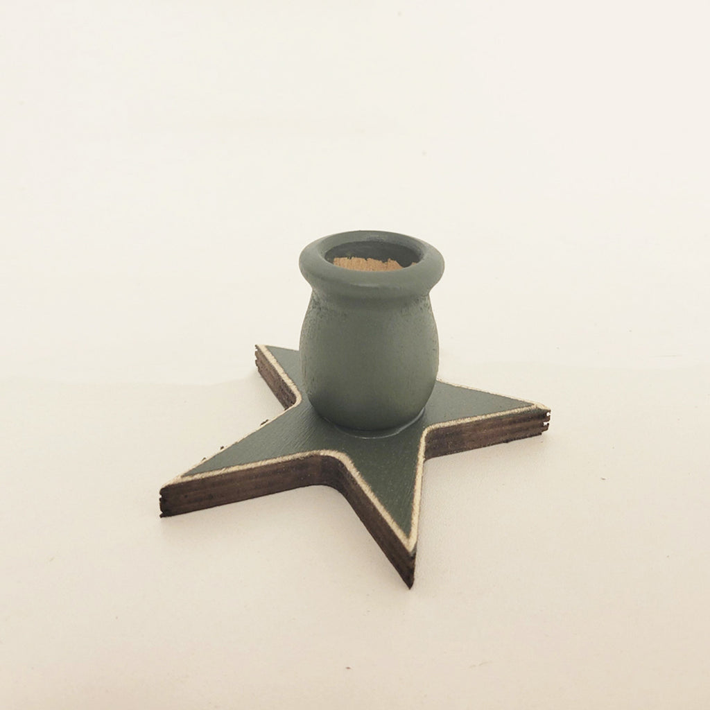Primitive Star Timer Taper Candle Holder