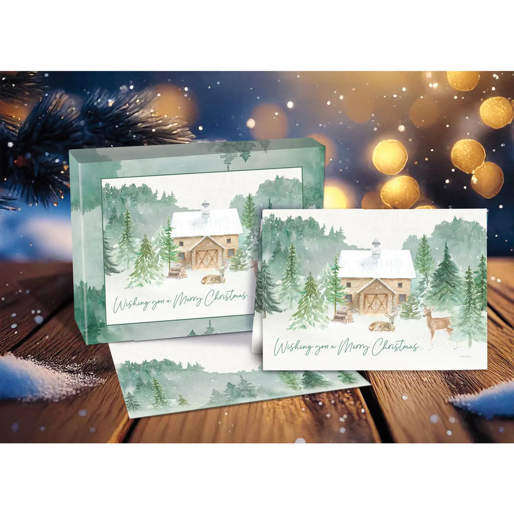 Log Cabin Holiday Cards in a Box
