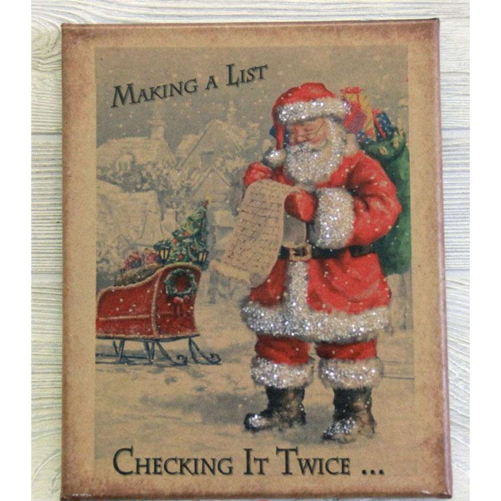 Making a List Vintage Santa Canvas - Olde Glory
