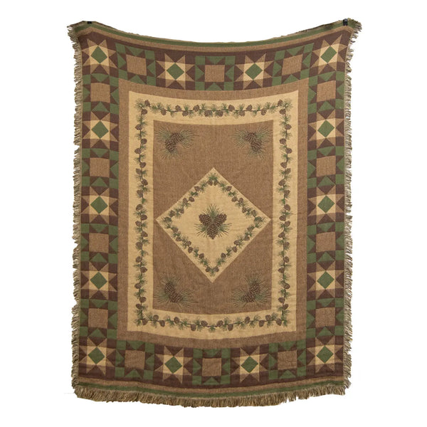 Antique Pine Matelasse Recycled Throw