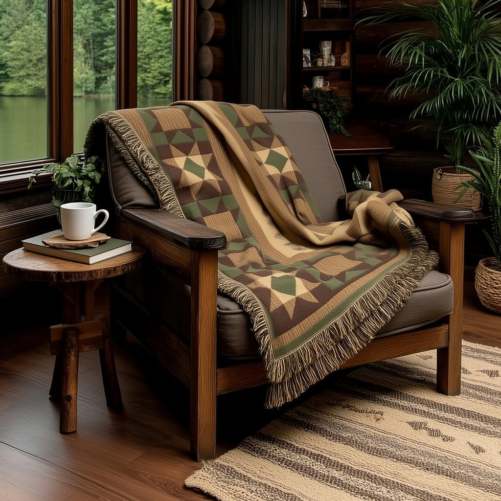 Antique Pine Matelasse Recycled Throw