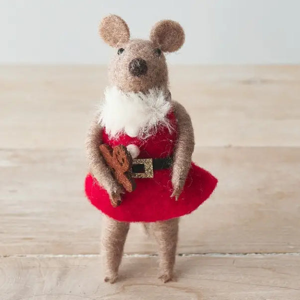Mouse in Santa Dress