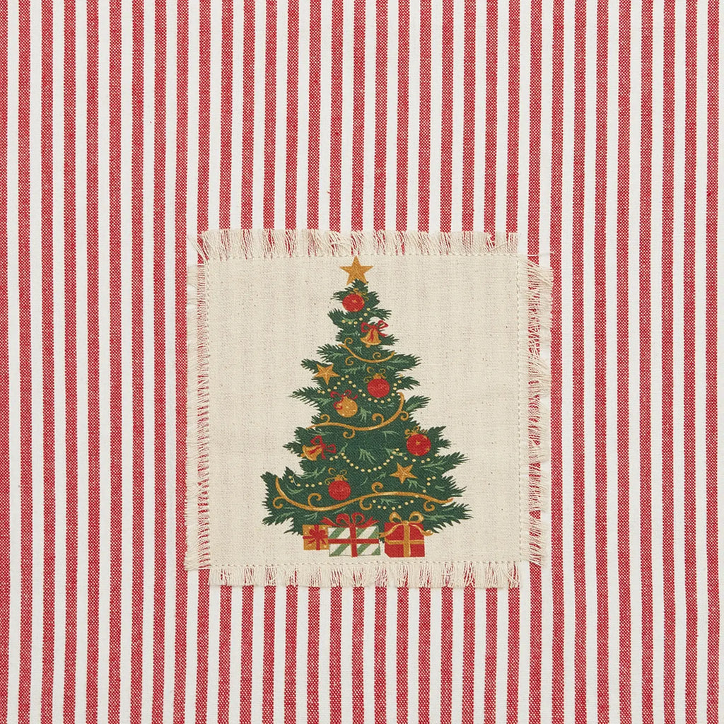 Holiday Patch Striped Tree Towel