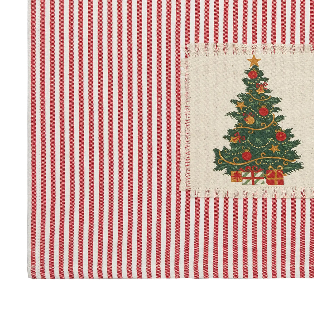Holiday Patch Striped Tree Towel