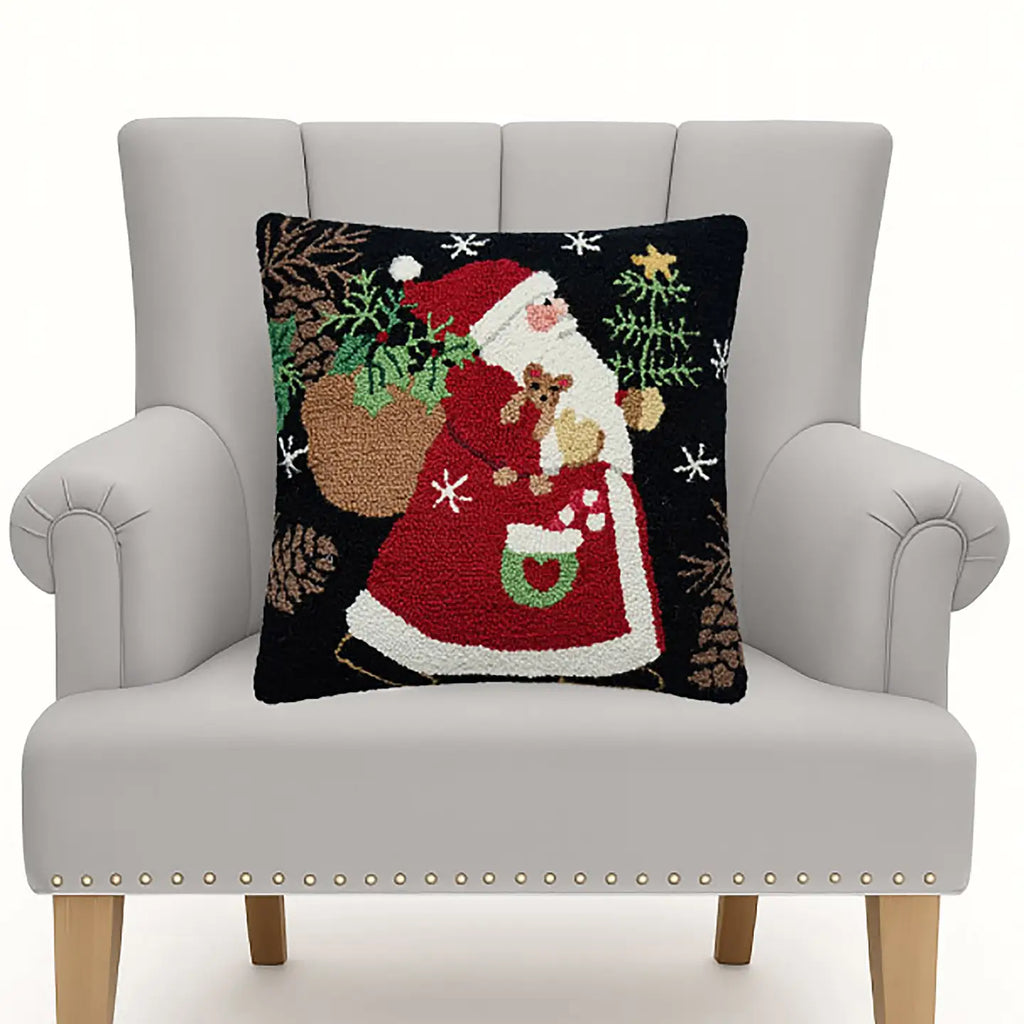 Winter Palette Hooked Cushion by Susan Winget