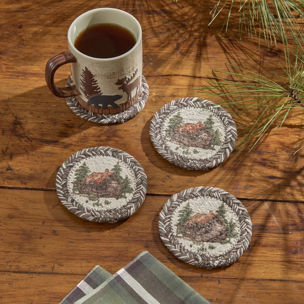 Cabin Braided Coasters Set of 4