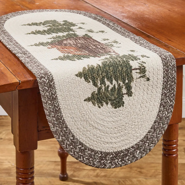 Cabin Braided Table Runner | Log Cabin Style Decor Quilts & Rugs - Olde ...