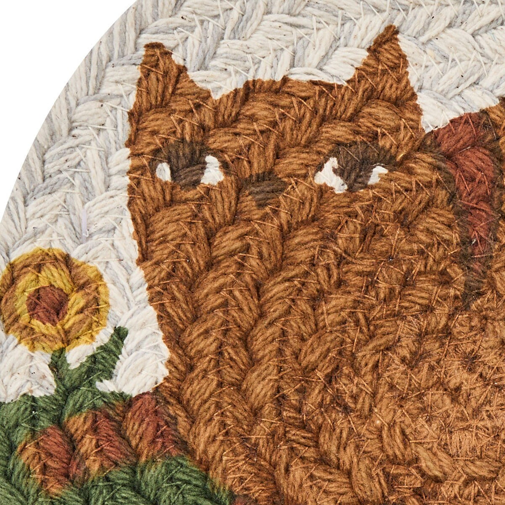Cheshire Cat Small Braided Trivet Mat